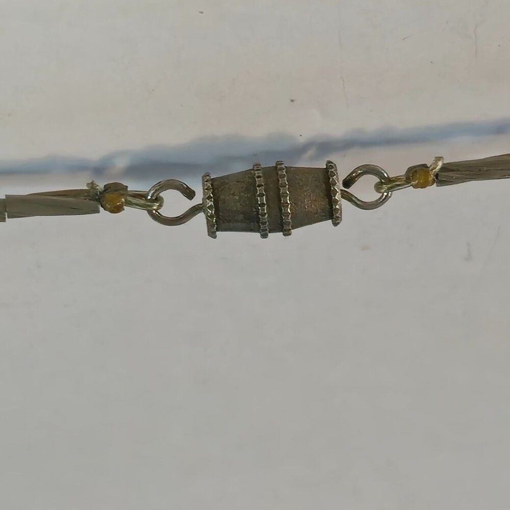 VTG Sterling Silver Double Strand MOP Fetish Bird Butterfly Pendant Necklace 16" - Picture 9 of 11